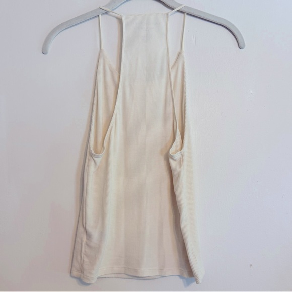 American Eagle Cream Ribbed Tank Top - Picture 2 of 4